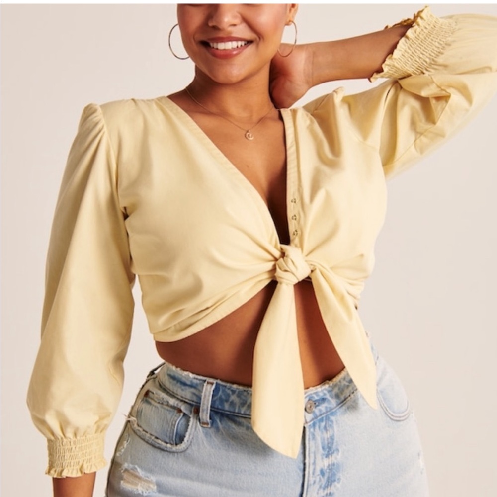 Abercrombie tie front top